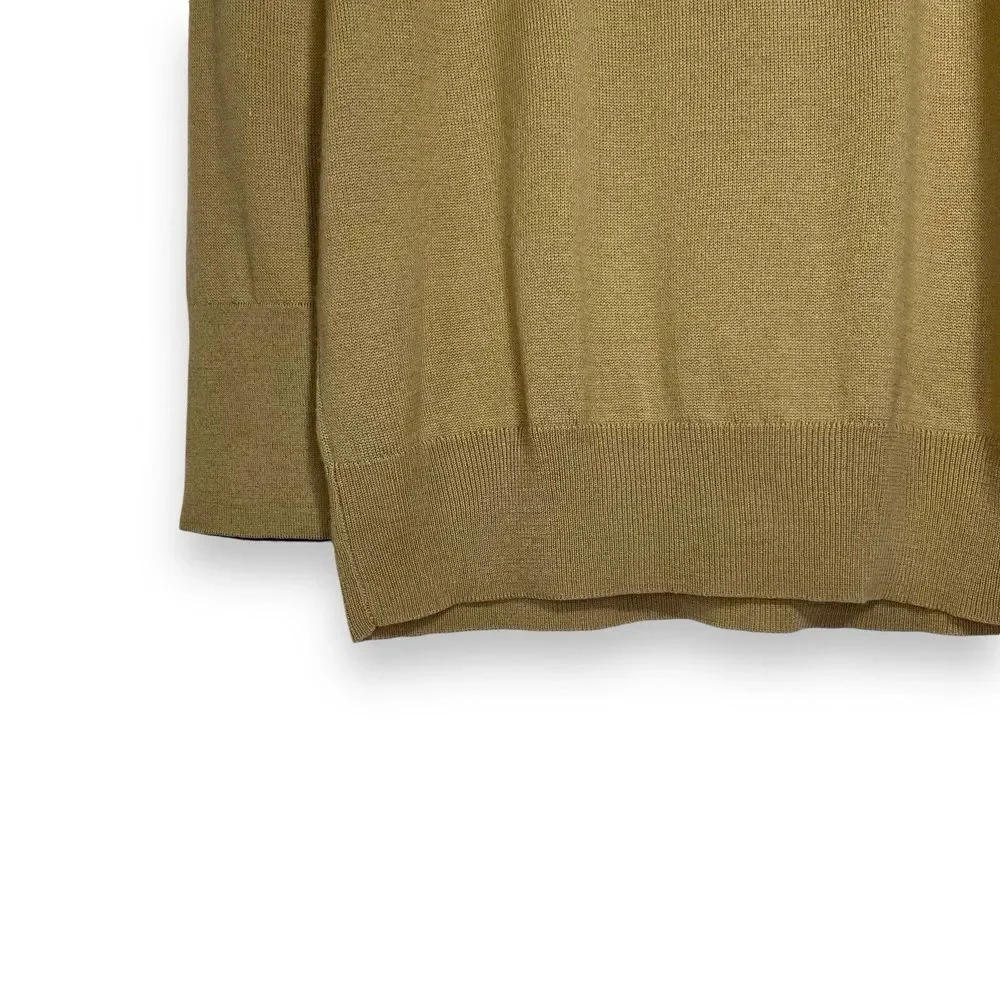 The Limited |‎ Merino Wool Sweater Women's Large Knit Round Neck Button Detail